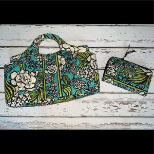 Vera Bradley Island Bloom Abby Purse & Turn Lock Wallet